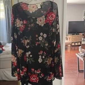 Loralette Black Floral Blouse